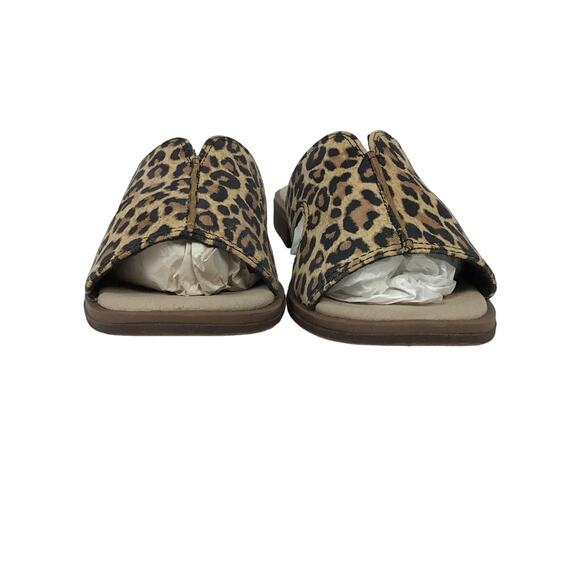 NEW Clarks Declan Flo Women's Slide Sandals Tan Nubuck Leopard Animal 7.5 7 1/2 - Picture 14 of 14